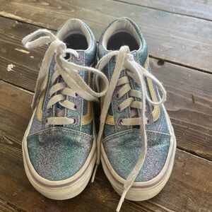 Vans Blue and White Sparkle Sneakers